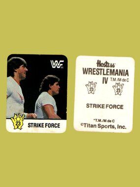 5/$20 WWF x Hostess Potato Chips Strike Force 1988 WrestleMania IV Sticker